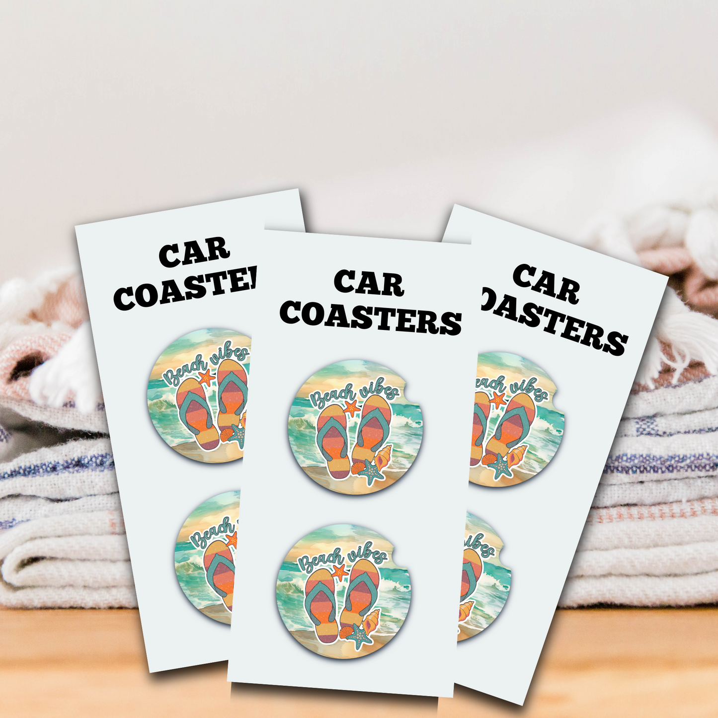 Beach Vibes Car Coaster