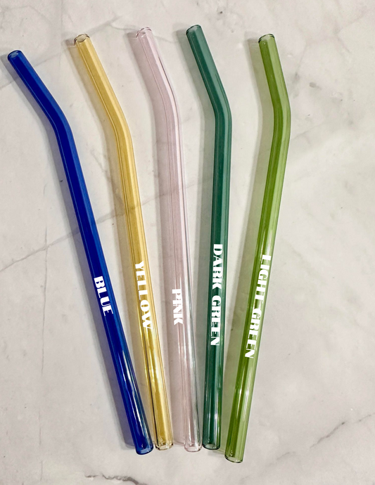 Bent Glass Straw 8in