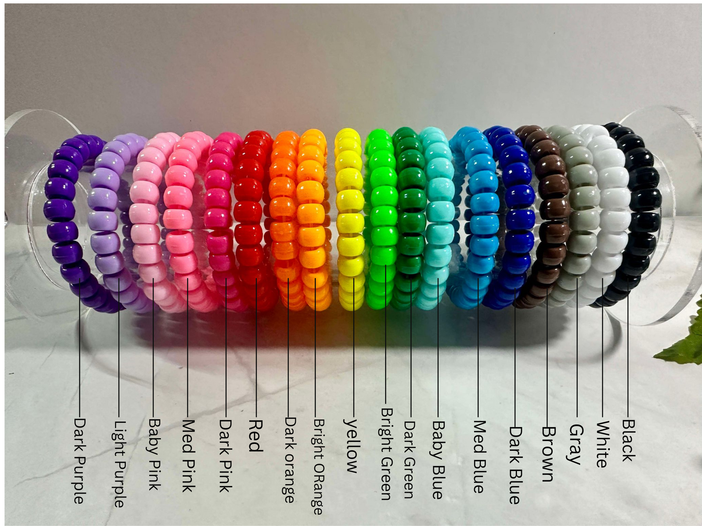 Solid Pony Bead Stretch Bracelets