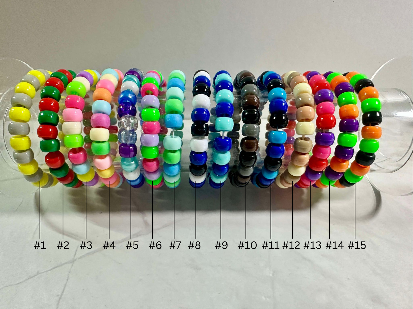 Pattern Pony Bead Stretch Bracelet