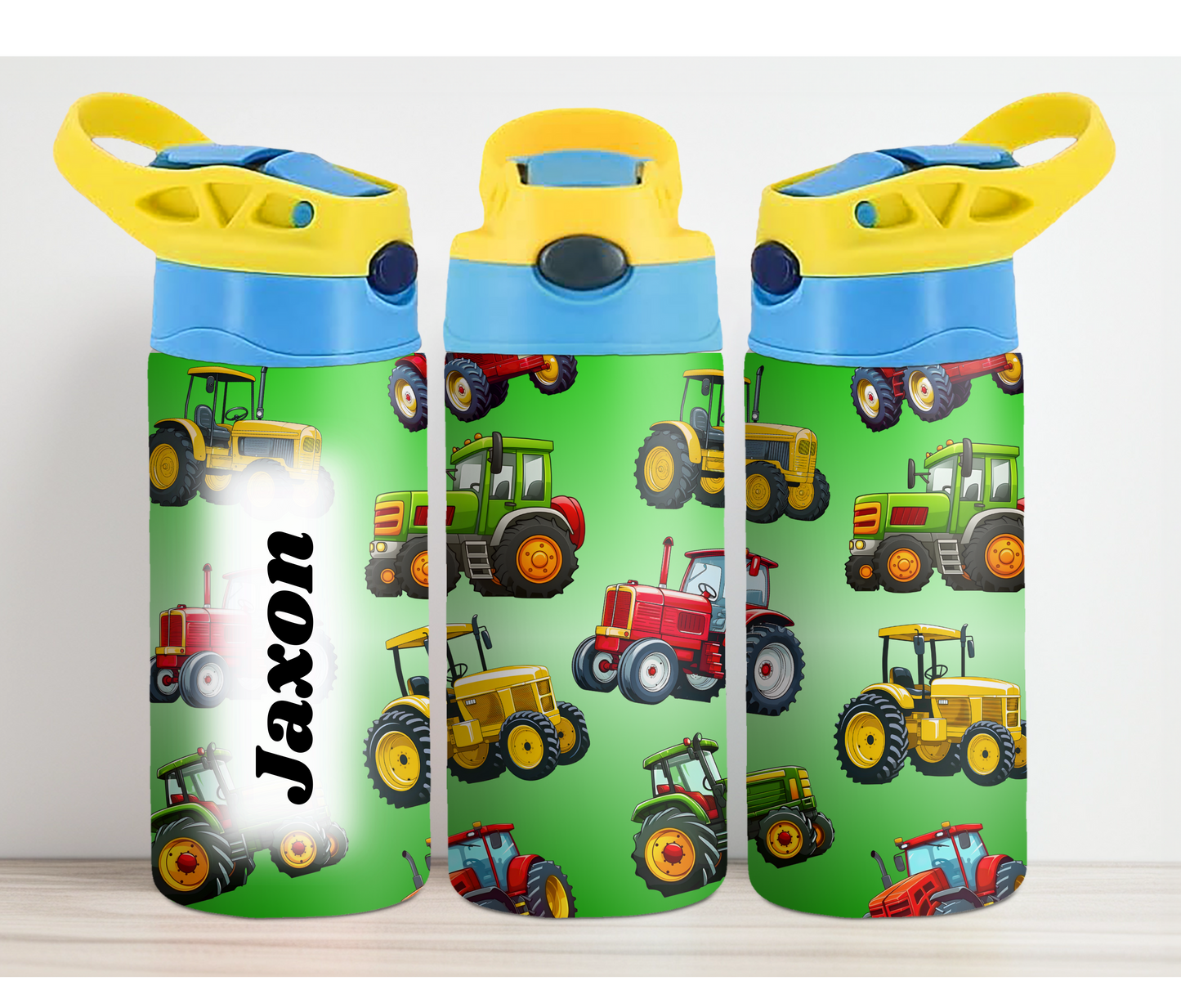 Green Tractor 12oz Kids Tumbler