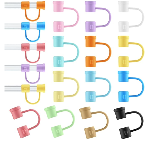 Solid Color Silicone Straw Toppers