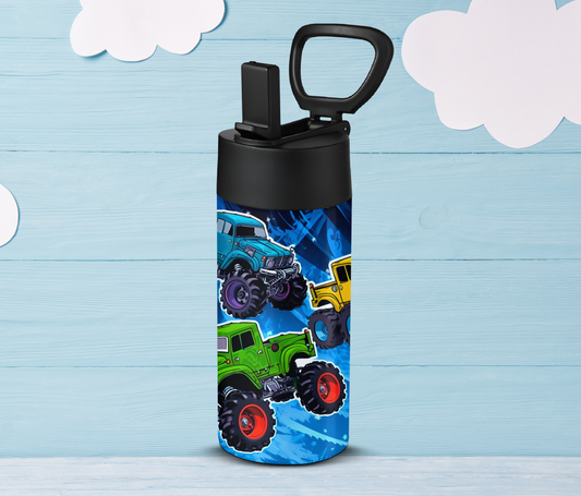 Blue Monster Trucks 12oz Kids Tumbler