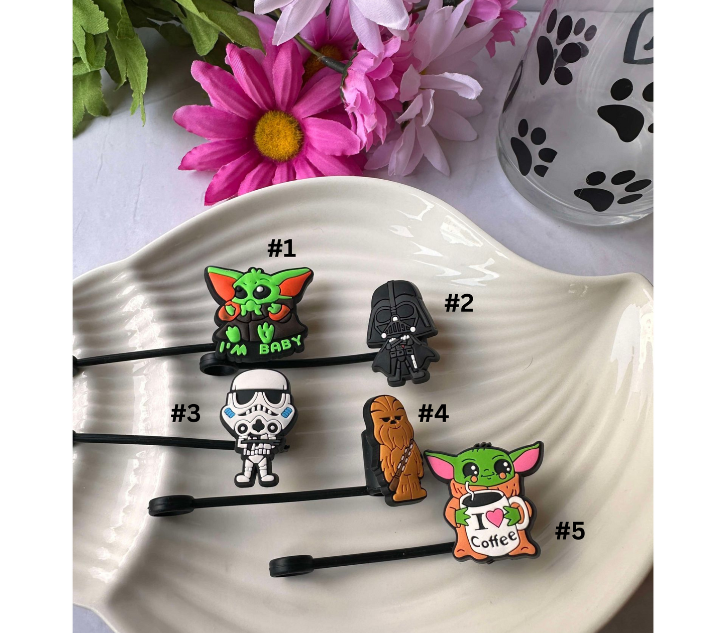 Character Straw Toppers 10mm